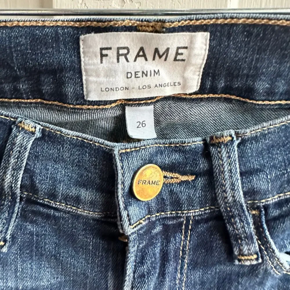FRAME Le Skinny de Jeanne Jeans Women’s Size 26 Dark Wash Stretch Skinny Denim